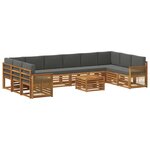 vidaXL Ensemble de canapés d'extérieur 8 Pièces Naturel et Anthracite