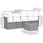 vidaXL Salon de jardin avec coussins 5 Pièces beige résine tressée