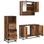 vidaXL Ensemble de mobilier de salle de bain 3 Pièces Bois Ancien