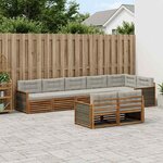 vidaXL Ensemble de canapés d'extérieur 8 pc Naturel et gris clair