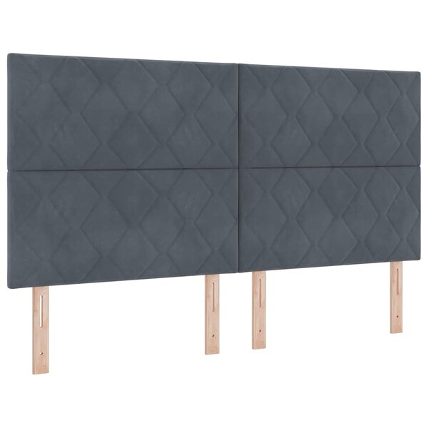 vidaXL Tête de Lit LED Geometric Manuel Gris foncé 180 cm Velours