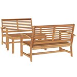 Ensemble de canapé de jardin 3 Pièces Naturel Bois de teck solide
