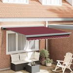 vidaXL Auvent manuel rétractable bordeaux 300x250 cm
