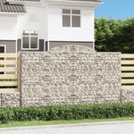 vidaXL Paniers à gabions arqués 2 Pièces 300x30x180/200 cm fer galvanisé