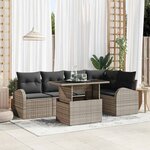vidaXL Ensemble de canapé de jardin 6 Pièces Gris 100 x 55 x 73 cm