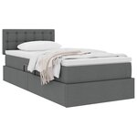 vidaXL Lit avec rangement et matelas Gris foncé 100 x 200 cm
