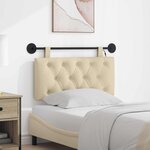 vidaXL Tête de lit suspendue Avec lumière LED Crème Tissu