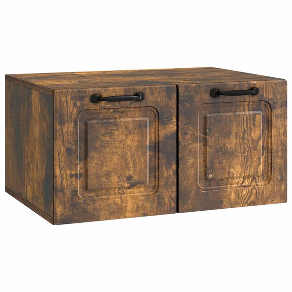 vidaXL Meuble TV mural Chêne fumé 59 5 x 41 x 30 cm Bois d'ingénierie