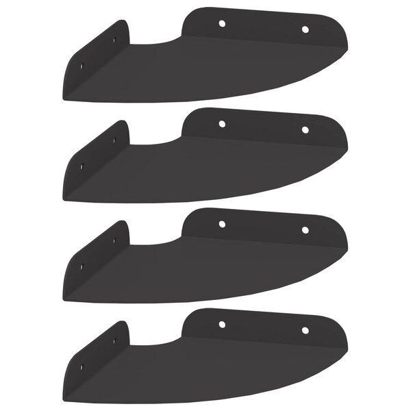vidaXL Étagère Flottante d'Angle 4 pc Noir 15 x 15 x 2 cm