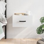 vidaXL Table de chevet murale blanc 35x35x20 cm
