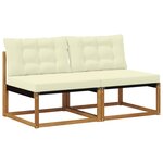 vidaXL 2 Pièce Sofa de milieu extérieur Bois d'Acacia Massif Naturel
