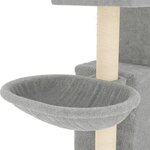 vidaXL Arbre à chat avec griffoirs en sisal Gris clair 83 cm