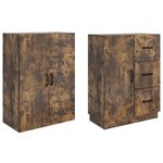 vidaXL Ensemble de Meubles 2 Pièces Chêne fumé Bois d'ingénierie
