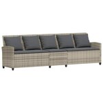 vidaXL Canapé de jardin et coussins gris clair résine tressée