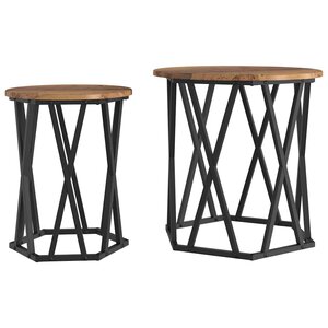 vidaXL Table basse 2 Pièces Bois ancien 50 x 50 x 50 cm