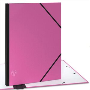 ACROPAQ Carton à dessin A3  A4- 34 x 452 cm- 2 Fermetures élastiques- Dos Extensible- Carton Renforcé- Ecologique FSC- Rose