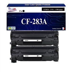 T3AZUR -2x Toners compatibles avec HP CF283A (83A) pour HP LaserJet Pro M201dw  M201n  M125a  M125nw  M127fn  M127fw  M225dn  M225dw
