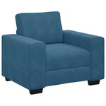 vidaXL Ensemble de canapés 3 Pièces avec coussins Bleu Velours