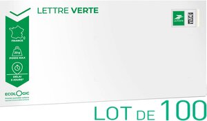 Prêt-à-Poster - Lettre Verte - 20g - Format DL - Enveloppes en lot de 100