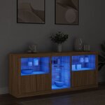 vidaXL Buffet avec lumières LED chêne sonoma 162x37x67 cm