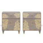 vidaXL Cabinet de chevet Gris 50 x 33 x 60 cm bois de manguier massif