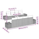 vidaXL Ensemble de canapé de jardin 7 Pièces Gris clair polyrotin