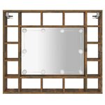 vidaXL Armoire à miroir avec LED Chêne fumé 91x15x76 5 cm