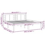vidaXL Cadre de lit sans matelas marron miel 200x200cm bois pin massif