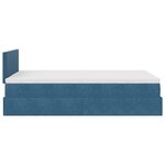 vidaXL Cadre de lit ottoman avec matelas bleu foncé 120x200 cm velours