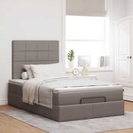 vidaXL Cadre de lit ottoman avec matelas taupe 120x200 cm tissu