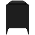 vidaXL Armoire à disques noir 121x38x48 cm bois d'ingénierie