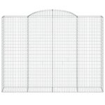 vidaXL Paniers à gabions arqués 2 Pièces 300x50x220/240 cm fer galvanisé