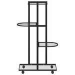 vidaXL Jardinière à 4 niveaux avec roues 44x23x80 cm Noir Fer