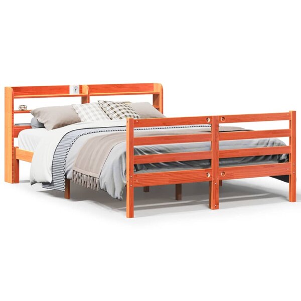 vidaXL Cadre de lit sans matelas cire marron 120x200cm bois pin massif