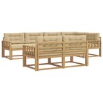 vidaXL Ensemble de canapés d'extérieur 6 pc Blanc et Beige Polyester