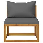 vidaXL Salon de jardin 5 Pièces avec coussins Bois d'acacia solide