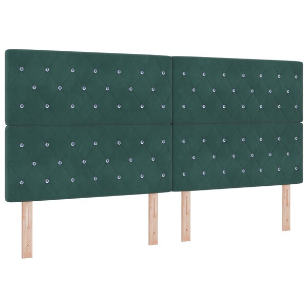 vidaXL Tête de lit en velours vert foncé de avec des boutons en cristal 200 cm