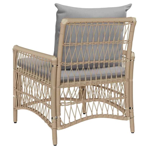 vidaXL Chaise de jardin Beige 60 x 70 x 78cm polyrotin