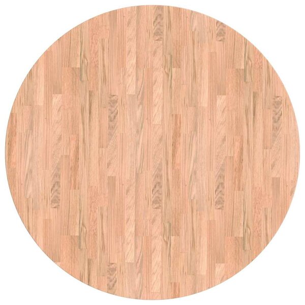 vidaXL Plateau de table Autre Marron clair Ø 90 x 4 cm Chêne massif