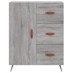 vidaXL Buffet haut Sonoma gris 69 5x34x180 cm Bois d'ingénierie