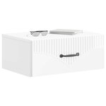 vidaXL Cabinet de chevet mural 2 Pièces Blanc brillant 49 x 34 5 x 20 cm