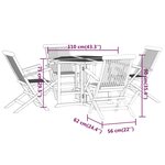 vidaXL Ensemble à manger d'extérieur pliable 5 Pièces Bois solide de teck