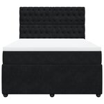 vidaXL Sommier à lattes de lit avec matelas Noir 140x190 cm Velours