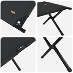 vidaXL Lit de Soleil Pliant avec Sac de Transport Noir en Tissu Oxford 600D