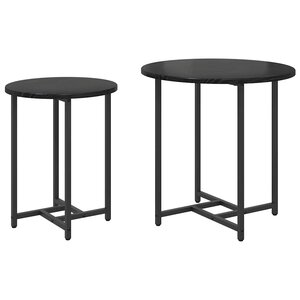 vidaXL Ensemble de tables d'appoint 2 Pièces Chêne noir 50 x 50 x 50 cm