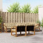 vidaXL Ensemble de canapés d'extérieur 7 pc Naturel et Beige