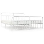 vidaXL Cadre de lit métal avec tête de lit/pied de lit blanc 193x203cm