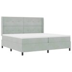 Lit box spring vidaXL avec matelas Gris clair 200x200 cm Velours
