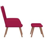 vidaXL Chaise de relaxation avec repose-pied Rouge bordeaux Velours