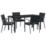 vidaXL Ensemble de salle à manger pour jardin 5 Pièces Noir et gris